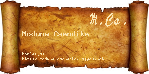 Moduna Csendike névjegykártya